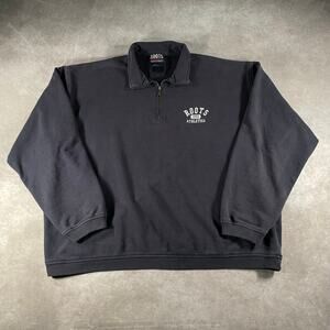 90’s Roots Athletics 1999 Blue Quarter Zip Sweatshirt 2XL Sportswear Soft Cozy